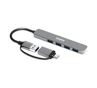 PORT Connect - Concentrateur (hub) - USB-C/USB-A - 4 x SuperSpeed USB 3.0 - de bureau
