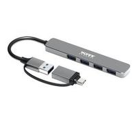 PORT Connect - Concentrateur (hub) - USB-C/USB-A - 4 x SuperSpeed USB 3.0 - de bureau G