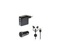 PORT Connect - Kit d'adaptateur secteur - (adaptateur secteur, adaptateur d'alimentation de voiture, câble de charge / de données) - 17 Watt - 3.4 A