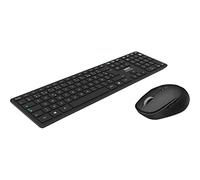 Port Connect Pack de Bureau Professionnel sans Fil Clavier 109 Touches avec indicateurs LED + Souris 5 Boutons 1600 dpi Bluetooth USB-a & USB-c Noir