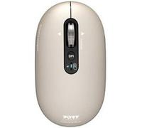 PORT Connect PURE COLOR - Souris - rechargeable - droitiers et gauchers - optique - 5 boutons - sans fil - Bluetooth - pearl G
