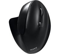 Port Connect Souris Ergonomique Bluetooth sans Fil Rechargeable USB-A/USB-C 2.4 Ghz Noir
