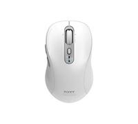 PORT Connect - Souris - expert, rechargeable - optique - 6 boutons - sans fil - 2.4 GHz, Bluetooth - récepteurs sans fil USB / USB-C - blanc