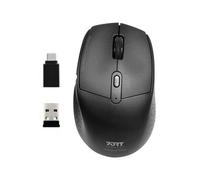 Port Designs Souris sans fil Port Connect – 2,4 GHz/Bluetooth USB-A/USB-C Rechargeable Noir