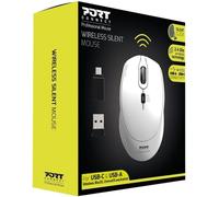 Port Connect Souris Sans Fil 2.4 Ghz Usb-A & Usb-C Silent Silencieux Noire