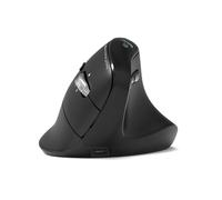 Port Connect Souris sans fil Ergo Auditor IA Rechargeable - Bluetooth + 2,4 GHz avec Dongle USB-C / A - Clic silencieux et molette FreeWheel - Noir