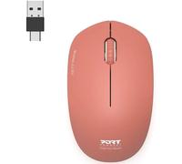 Port Connect Souris sans Fil pc Wireless 2.4 ghz Collection 2 pour Ordinateur - capteur Optique 1600 dpi - 3 Boutons - Compact. ambidextre & silencieuse Terracota Orange