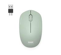 Port Connect Souris sans Fil pc Wireless 2.4 ghz Collection 2 pour Ordinateur - capteur Optique 1600 dpi - 3 Boutons - Compact. ambidextre & silencieuse Olive Vert