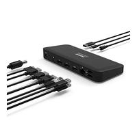 PORT CONNECT Station d’Accueil de Bureau, 3 x 4K pour Appareils Type C HDMI / Display PORT 9 périphériques