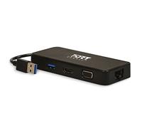 Port Connect - Station d'accueil Mobile Universelle 4 périphériques / USB3.0 / VGA/HDMI/Gigabit LAN/Compatible PC&Mac