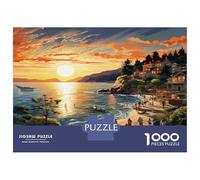 Port Couchant Carton De Qualité Supérieure Ensemble De Casse-tête en Puzzle 1000 Pièces Côte Falaise Couch Jeu De Famille Amusant Et Stimulant Puzzle À La Meilleure Évaluation, Cadeau D'anni