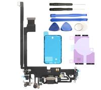 Port de charge de rechange pour iPhone 12 Pro Max (6,7") Connecteur de station d'accueil de rechange pour prise casque et microphone inférieur, adhésif et outils