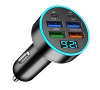 Port de charge pour voiture - Chargeur rapide 66 W - Chargeur numérique - Bloc téléphone multi-port - Compatible avec smartphones, tablettes, USB