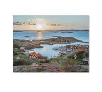 Port de pêche de l’Archipel suédois, île de Ramsoe，Jigsaw Puzzle 1000 Pièces pour Adultes Enfants Puzzle en Bois ， Divertissement Bricolage Jouets Jeux De Famille Créatif（75x50cm）-I26