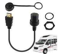 Port d'écran vers HDTV, câble d'écran vers adaptateur HDMI - Montage fixe avec filetage HDMI - Câble d'extension d'écran d'installation de tableau de bord avec couvercle anti-poussière résistant aux