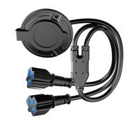 Port d'entrée d'alimentation à terre pour camping-car 20 A avec couvercle étanche intégré et deux rallonges de 12 AWG de 45,7 cm pour une utilisation fiable en extérieur