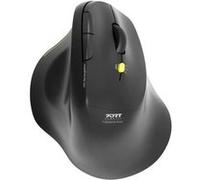 PORT Connect Professional ERGO SOFT - Souris - ergonomique - pour droitiers - optique - 5 boutons - sans fil - 2.4 GHz, Bluetooth - récepteur sans fil USB