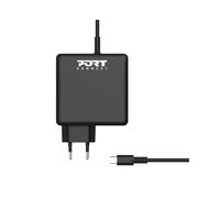 Port Designs 900097B-EU Chargeur Secteur USB-C 65W Charge Rapide pour Smartphone/Tablette - Sortie 5V/9V/12V/15V (3A), 20V (2.25A)