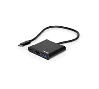 Port Designs 900140 Mini Station d'Accueil USB-C 3.2 Gen 1, HDMI 4K, USB-A & USB-C, 5Gbps, Alimentation 60W, Compatible Windows/macOS/Linux/ChromeOS