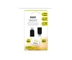 Port Designs 900142 changeur de genre de câble USB-C USB-A Noir