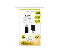 Port Designs Adaptateurs USB-C mâle vers USB-A femelle – Pack de 2