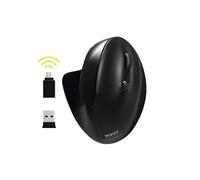 Port Designs 900706-BT Souris Ergonomique Optique 1600 DPI RF sans fil + Bluetooth 5.0, 5 Boutons, Batterie 300mAh, Compatible Windows/macOS/ChromeOS/Android