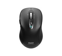 Port Designs 900720 Souris Optique 3200 DPI Ambidextre Bluetooth, 6 Boutons, Batterie 500mAh, ABS Noir, Compatible Windows/macOS, CE/UKCA