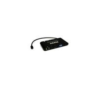 Port Designs 901906 Dock USB-C 3.2 Gen 1, Sorties HDMI/Mini DP/VGA, USB-A 3.0 x3, Lecteur Cartes SD/MicroSD, Ethernet RJ-45, Alimentation 60W, Aluminium Noir