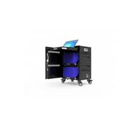 Port Designs 901958 Module de Charge et Gestion 21 Appareils 17" - UV Stérilisation, Roues, Serrure à Clé, 220-240V, Noir