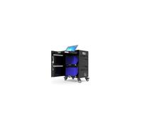 Port Designs 901958 Module de Charge et Gestion 21 Appareils 17" - UV Stérilisation, Roues, Serrure à Clé, 220-240V, Noir