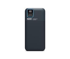 Port Designs 907002 Batterie Externe LiPo 20000mAh Noire, 2x USB-A, 1x USB-C, Power Delivery & Quick Charge, Écran LCD, ABS, 5V/2.1A