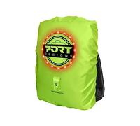 Port Designs Housse de Pluie Haute visibilité Universelle avec LED on/Off Rechargeable pour Sac à Dos Jusque 25 litres 14/15.6 Pouces - be visibl