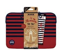 port designs housse universelle en mousse à mémoire de forme pour ordinateur portable bleue rouge 13/14 pouces