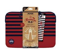 Port Designs Housse Universelle en Mousse à mémoire de Forme pour Ordinateur Portable Bleue Rouge 15.6 Pouces