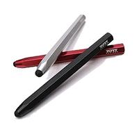 Port Designs Lot de 3 stylets universels en forme de crayon en aluminium pour tous les appareils à écran tactile, rouge métallisé, noir et argent
