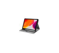 Port Designs Muskoka Folio Noir pour iPad 10.2" 2019 (7e génération) - Polyuréthane/Nubuck, Fermeture Magnétique, Stand Ajustable, Poids 395g