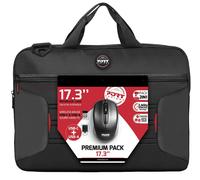 Port Designs Sacoche PC Premium Pack 2-en-1 avec souris sans fil USB-A & USB-C 17,3 pouces Noire