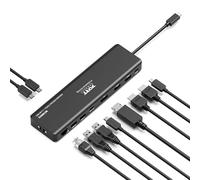 Port Designs Station d'accueil USB-C/A - Écran 4K en HDMI + DisplayPort + RJ45 - 9 ports