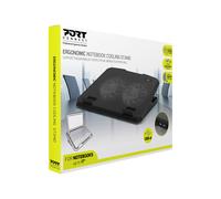 PORT DESIGNS Professional Ergonomic Cooling Notebook Stand for notebooks up to 17p Dual silent cooling fans USB-A