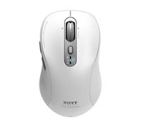 PORT Connect - Souris - expert, rechargeable - optique - 6 boutons - sans fil - 2.4 GHz, Bluetooth - récepteurs sans fil USB / USB-C - blanc