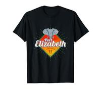 Port Elizabeth en Afrique du Sud avec éléphant Souvenir T-Shirt Graphique avec Valeur