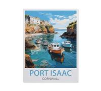 Port Isaac Cornouailles,Puzzle pour Adultes 1000 Pièces en Bois Puzzles Jeu Cadeau Accueil Décoratif Mots Croisés(75x50cm)-BA17