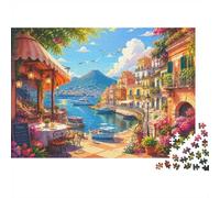 Port Montagne Fleur Puzzle, 1000 Pièces Jeu D'intérieur Adulte | 52x38cm Carton, Passe-temps Intellectuel, Cadeau Réunion, Interaction Familiale, Finition Surface Lisse