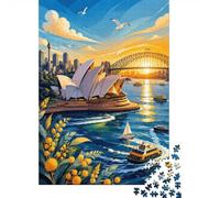 Port Opéra Bateau 1000pcs Mini Puzzle pour Famille Cadeau d'anniversaire | 38x26cm Carton Décor Salon Structure Durable Cadeau Anniversaire Soulagement Du Stress