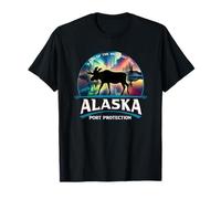 Port Protection Alaska Aurora Borealis Souvenir élan T-Shirt