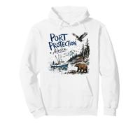 Port Protection Alaska Nature Scene Bear Eagle Fishing Boat Sweat à Capuche