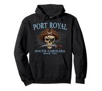 Port Royal Crâne de Pirate de Caroline du Sud Depuis 1562 Cyan Sweat à Capuche