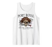 Port Royal Crâne de Pirate de Caroline du Sud Depuis 1562 Noir Débardeur