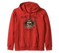 Port Royal Virginia Crâne de Pirate Depuis 1652 Noir Sweat à Capuche