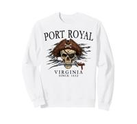 Port Royal Virginia Crâne de Pirate Depuis 1652 Noir Sweatshirt